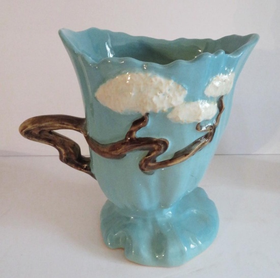 Roseville Ming Tree Vase, high gloss, blue, 572-6, 6"