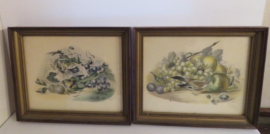 Two Bird Lithographs framed, P Jerrard Litho