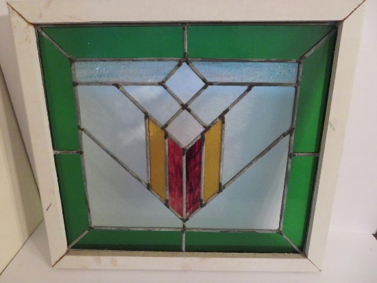 Wooden Framed Stain glass window