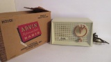 Arvin plastic radio with box, white, Model 951T, 10