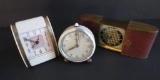 Three Vintage Travel Alarm clocks