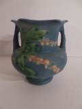 Roseville Bleeding Heart Vase, 138-4, blue, 4
