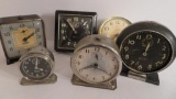 Six Vintage Alarm Clocks