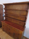 Two piece pine country cabinet