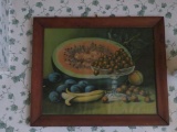 Watermelon and fruit still life, chromolithograph