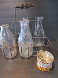 Milk bottles in Carrier and Dairy Mintrate cup