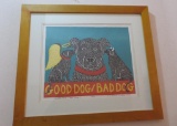 Good Dog Bad Dog signed print, Stephen Huneck, 1997, 27/500