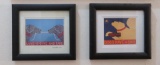 Two S. Huneck 1999 dog prints, framed