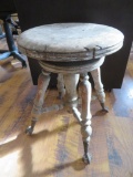 Wooden piano stool, in the rough, claw feet