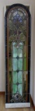 Very Large Leaded and Stained Glass Window in wooden frame