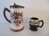 Lovely decorated Lustre covered pitcher and creamer