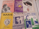 Large Lot of Vintage Sheet Music, nice cover art and illustrations