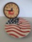 Black Cat Halloween clock and flag slate clock