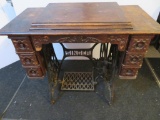 Singer Treadle Sewing Machine with carved drawers