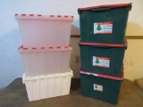 Six storage totes