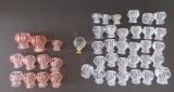 About 43 Pink and clear glass knobs