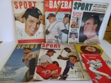 7 pieces of 1950's Baseball Sport and 1955 Baseball Register