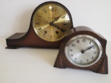 Two wooden mantle clocks, not working