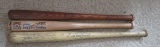 Three wood baseball bats, Burda, Clemente and Coast Guard