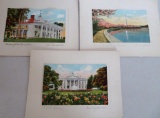 Lovely pencil titled colorized prints of Washington DC and Mt Vernon