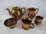 Five nice pieces of copper luster