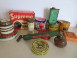 Vintage tins, household products