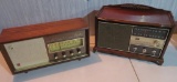 Panasonic and RCA Victor radios, wood table tops, c 1960/70's