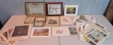 Large lot of prints, watercolors and frameable art