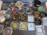 34 ashtrays, advertising, souvenir and travel