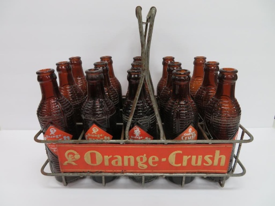 15 Orange Crush amber bottles in Orange Crush carrier