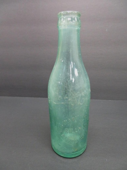 Billy's Coca Cola bottle, Racine Wis, aqua, 7 3/4"