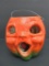 Vintage paper mache Jack O Lantern, partial paper face, 4 1/2