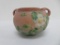Roseville White Rose pot with two handles, pink, 653-3