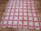 Red and White Vintage Irish chain Quilt, 66