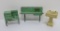 Metal and wood dollhouse furniture, 2