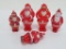 Four Vintage plastic Santa Christmas Collectibles, ornaments and candy containers