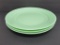 Three Green Jadeite colored Chargers, 12 1/2