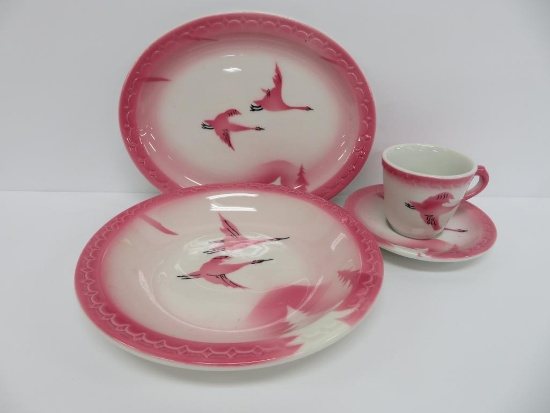 Milwaukee Road, The Traveler Pattern, pink, Railroad China, c 1939