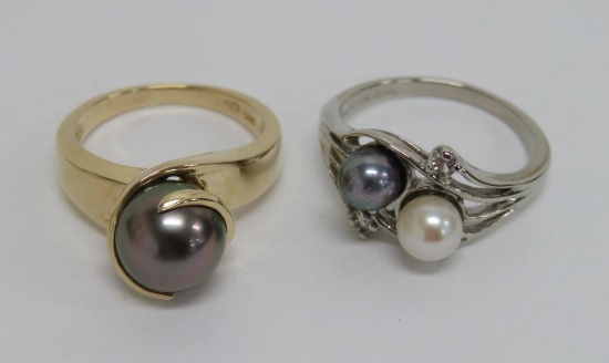 Two pearl rings