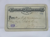 Cape Fear and Yadkin Valley Railway Pass 1894, cartouche back