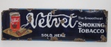 Velvet Smoking Tobacco Metal Sign, enamel