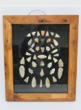 About 41 framed arrowhead points, Waukesha County