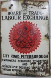 Large metal Board of Trade, Labor Sign, 2' x 3'
