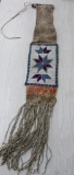 Native American beaded pipe bag, 45