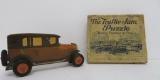 Wooden Yellow Cab toy and Traffic Jam Puzzle