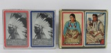 Two double sets of Railroad playing cards with Native American theme