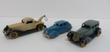 Three nice vintage Tootsie Toy car and trucks