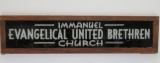 Reverse Painted Church Sign, Immanuel, 35