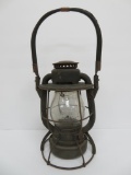 Dietz Vesta Railroad Lantern, P & L E RR marked lantern with glass marked NYC Lines