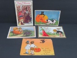 Five Vintage Halloween Post Cards